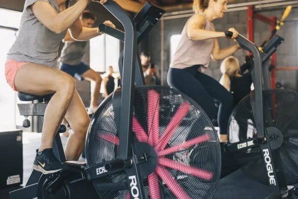 The Bakery Whittier Women Training on Exercise Bikes